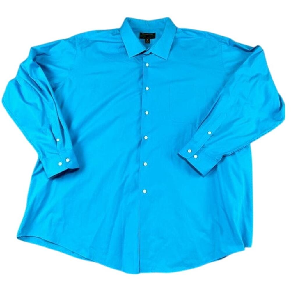 Alexander Julian Colours Dress Shirt 4X 20-36/37 Turquoise Blue Big Tall Mens